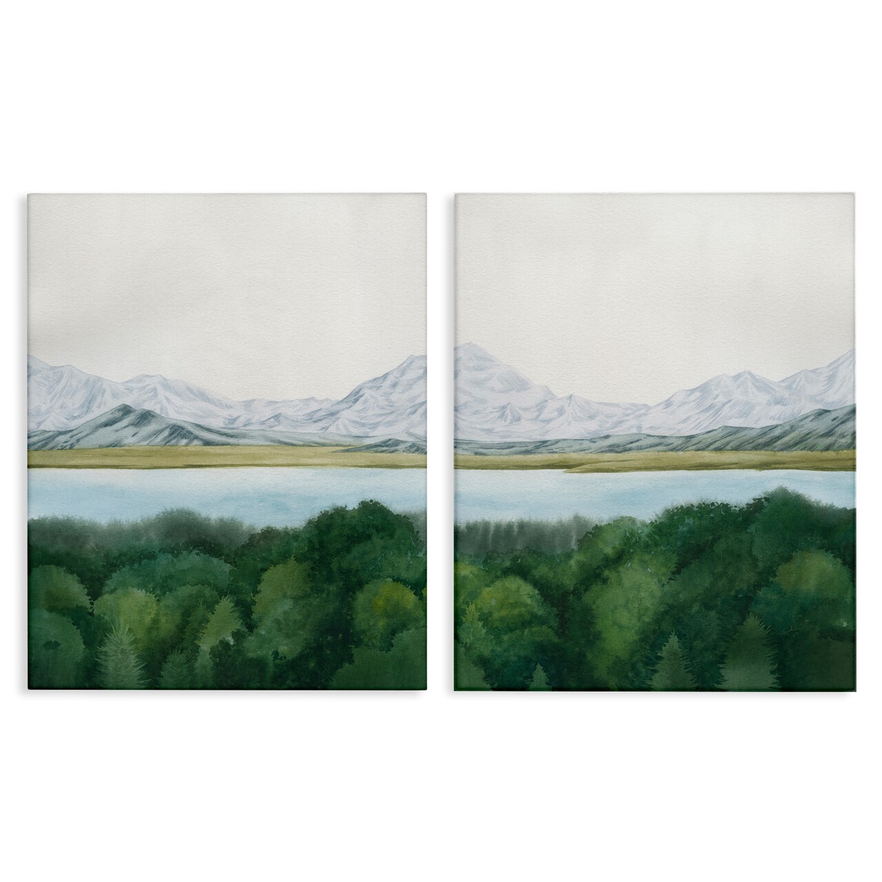 Stupell Industries View Over Mountain Trees 2pc Canvas Wall Art Set Design by Grace Popp